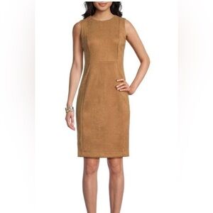 Calvin Klein Sleeveless Faux Suede Sheath Dress